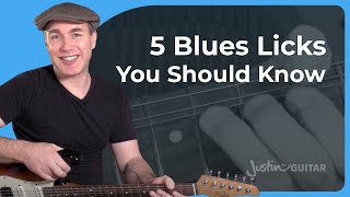 5 Blues Guitar Licks from Minor Pentatonic Scales [upl. by Jarrid]