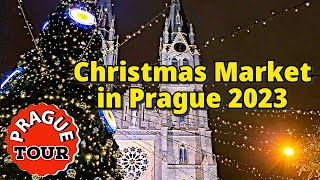 Prague Christmas Markets 2023  Peace Square Walking tour of Prague Czech Republic [upl. by Claybourne802]