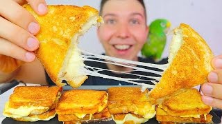 CHEESIEST GRILLED CHEESE • Mukbang amp Recipe [upl. by Ayimat441]