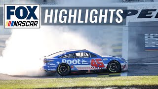 Bubba Wallace holds off Denny Hamlin to win at Kansas  NASCAR ON FOX HIGHLIGHTS [upl. by Lenor]