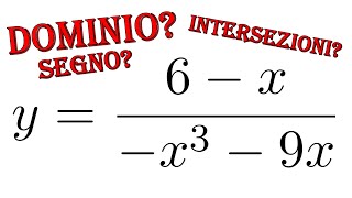 DOMINIO SEGNO INTERSEZIONI di una FUNZIONE FRATTA  Ripetizioni di Matematica [upl. by Joshua]