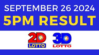 5pm Lotto Result Today September 26 2024  PCSO Swertres Ez2 [upl. by Anthea462]