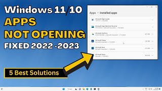 How To Fix Windows 11 Apps Not Opening  Solve Apps Problems  2023 [upl. by Anehsat481]