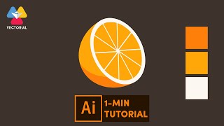 Orange tutorial in Adobe Illustrator  1 minute tutorial for beginner [upl. by Enimsay]