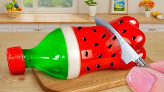 MINI FRUIT JELLY DELIGHT Watermelon Bottle Hacks For Yummy Treat [upl. by Edualcnaej]