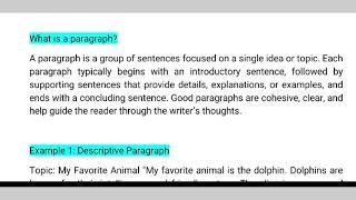 What is paragraph Paragraph writing  examples of paragraph [upl. by Lahsram]