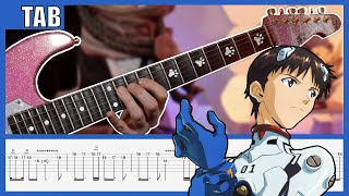 TAB Evangelion  Zankoku na Tenshi no Teeze Cover  Guitar Tab  Lesson  Tutorial [upl. by Anirehc]