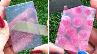 Clear Glycerin Soap Cutting  Soap Cubes  Relaxing  Oddly Satisfying ASMR [upl. by Lankton627]