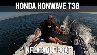 Honwave T38 inflatable boat by Honda  GoPro [upl. by Anayia]