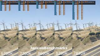 GTA V  1080p 8700K vs 8600K vs 6700K vs 7700K vs 7820X CPUBenchmark [upl. by Roede]