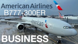 AMERICAN AIRLINES Business Class  New York JFK  London Heathrow  B777300ER  Flight Report [upl. by Florenza]