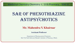 SAR of Phenothiazine as an Antipsychotic drugs [upl. by Aylatan]