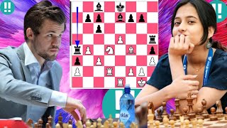 Magnus Carlsen vs Divya Deshmukh 32 [upl. by Hazen]