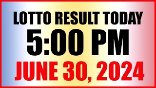 Lotto Result Today 5pm June 30 2024 Swertres Ez2 Pcso [upl. by Enymsaj871]