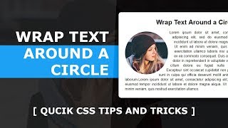 Wrap Text Around a Circle  Quick CSS Tips And Tricks [upl. by Htebazle711]