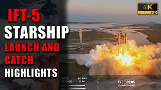 SpaceX Starship IFT5 Launch and Catch highlights [upl. by Byrom]