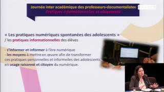 quotLes pratiques numériques spontanées des adolescentsquot Isabelle DumezFéroc [upl. by Kalikow]