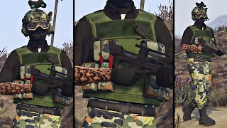 MILITARY GTA 5 Male Outfit With Pouches Glitch  No Transfer [upl. by Halludba]