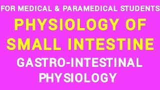 10 SMALL INTESTINE PHYSIOLOGY  GIT PHYSIOLOGY [upl. by Krawczyk]