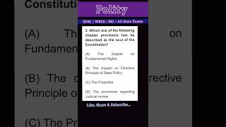 Q 3 Polity polity constitution mcq upsc wbcs ssc viralshorts [upl. by Wobniar]