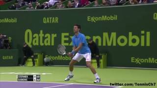 Novak Djokovic vs Radek Stepanek Highlights DOHA 2017 [upl. by Desiri776]