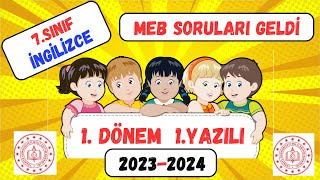 7 Sınıf İngilizce MEB Örnek Açık Uçlu Sorular  7 Sınıf İngilizce 1 Dönem 1 Yazılı [upl. by Emmey]