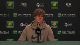 Jannik Sinner Press Conference Following 2nd Round Win 2022 BNP Paribas Open [upl. by Ibot776]