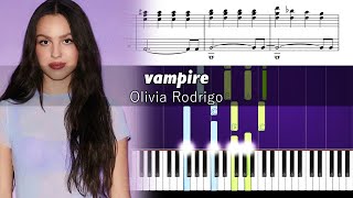 Olivia Rodrigo  vampire  Accurate Piano Tutorial with Sheet Music [upl. by Neneek]