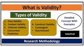 What is Validity in Research Types of ValidityFaceContentCriterionConstruct Validity [upl. by Leacim519]