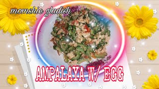 AMPALAYA WITH EGG AND TOMATO NI MOMSHIE  PANU MAGLUTO NG AMPALAYA NA DI MAPAIT momshie gladish [upl. by Boles329]