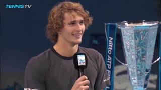 Zverev wins the 2018 ATP Finals and thanks Lendl [upl. by Limemann]