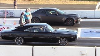 Legendary Charger RT vs Dodge Demon  14 mile drag race [upl. by Llener217]