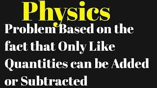 Class11 Physics Dimensional AnalysisUnit and Dimensions Problemssatyasrishticlasses6197 [upl. by Myrah184]