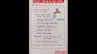 Save Water Creative Poster Making [upl. by Yddeg]