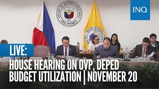 LIVE House hearing on OVP DepEd budget utilization  Nov 20 [upl. by Norean503]