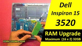 🛠️ Dell Inspiron 3520 Upgrade RAM How to Dell Inspiron 15 3520  disassembly and upgrade options [upl. by Arbba]