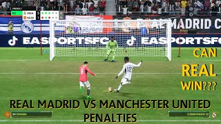 REAL MADRID VS MANCHESTER UNITED PENALTIES SOCCER FOOTBALL COURTOIS VS BRUNO [upl. by Partridge]