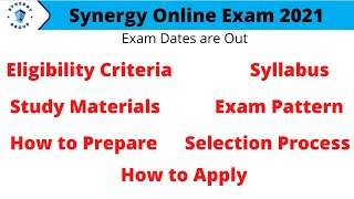 Synergy Exam 2021  Synergy Exam Online  Procedure  Eligibility  Syllabus synergy [upl. by Paddy547]