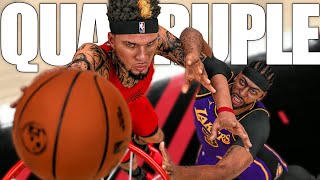 NBA 2K24 MyCAREER  QUADRUPLE DOUBLE CONTACT DUNK ON ANTHONY DAVIS [upl. by Kane]