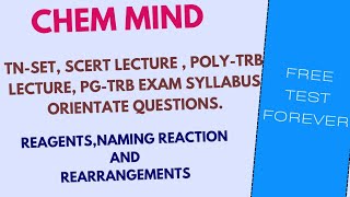 REAGENTSNAMING REACTION AND REARRANGEMENT TNSET SCERT  POLYTRB PGTRB EXAM QUESTIONS [upl. by Trofmoc185]