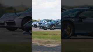 Ferrari SF90 vs Porsche 911 Turbo S dragrace youtubeshorts sf90 911turbos credit Carwow shorts [upl. by Socin33]