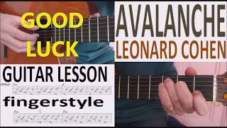 AVALANCHE  LEONARD COHEN fingerstyle GUITAR LESSON [upl. by Alehcim682]