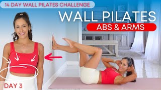 Wall Pilates Workout for Weight Loss  Beginner Friendly  Day 3  Pilates Abs amp Arms [upl. by Kopaz657]