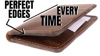 How To Burnish VegetableTan Leather Edges quotPERFECTLYquot [upl. by Huberto]