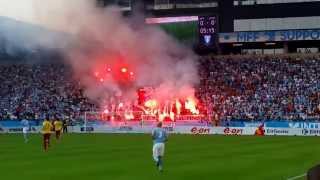 Malmö FF vs Sparta Prag Pyro 20 06082014 [upl. by Forest]