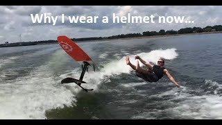 Surf Foiling with Adam Ride the Wave with Crashes Wipeouts and Bloopers Why do I wear a Helmet [upl. by Elie872]