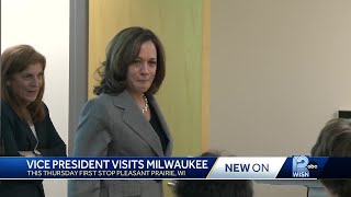 Vice President Kamala Harris visits Milwaukee [upl. by Ennirak]