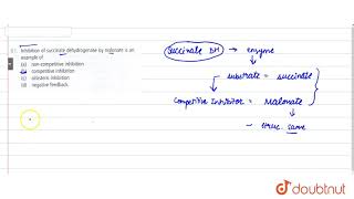 inhibition of succinate dehydrogenase by malonate is an example of [upl. by Etterual]