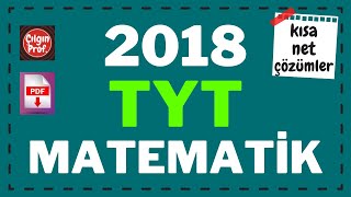 2018 TYT MATEMATİK PDF  2018 TYT Matematik Soru Çözümleri [upl. by Imoyaba]