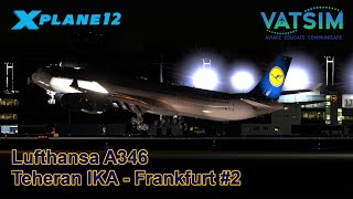 GO AROUND in Frankfurt  Lufthansa AIRBUS A340600  IKA  FRA  XPlane 12 [upl. by Enrol]